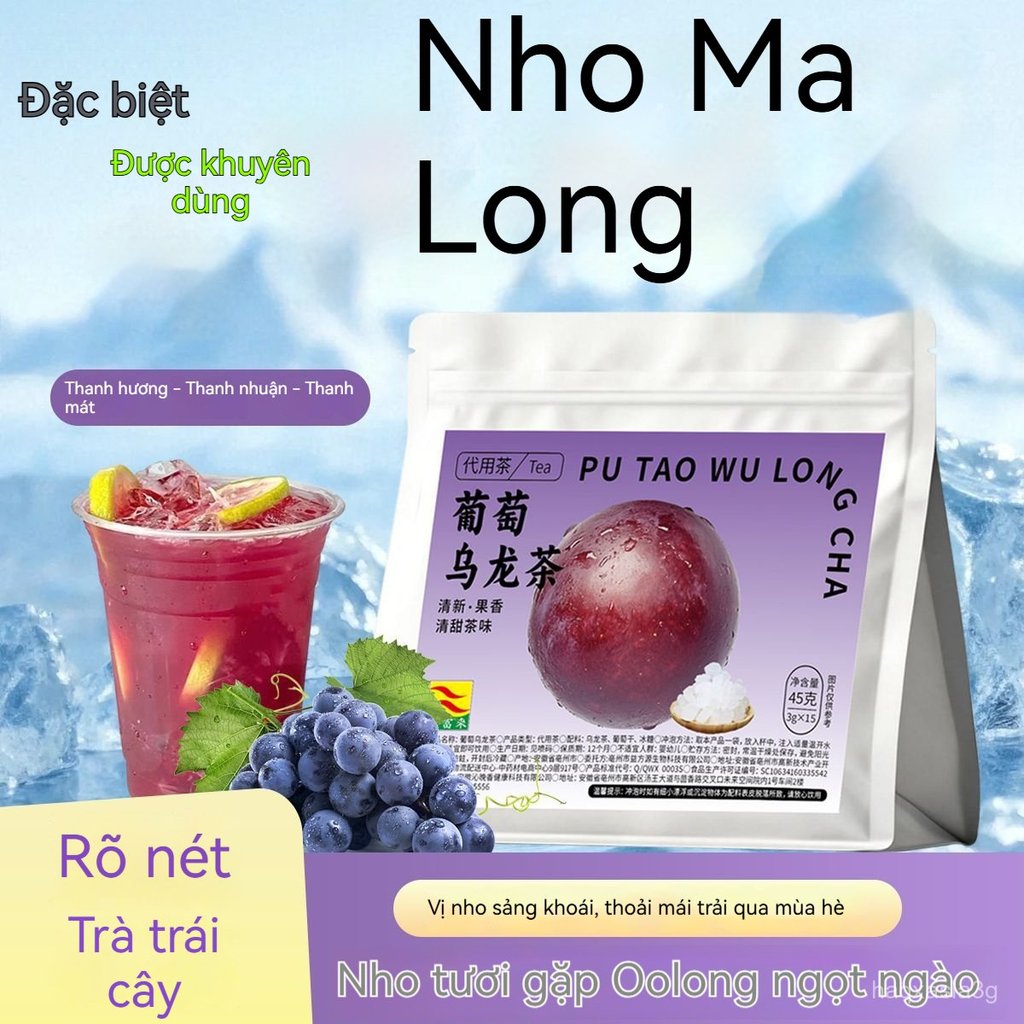 Trà trái cây hỗn hợp: Trà ô long nho xanh hoa nhài, Trà ô long nho hương vị "Duck Shit Fragrance", T
