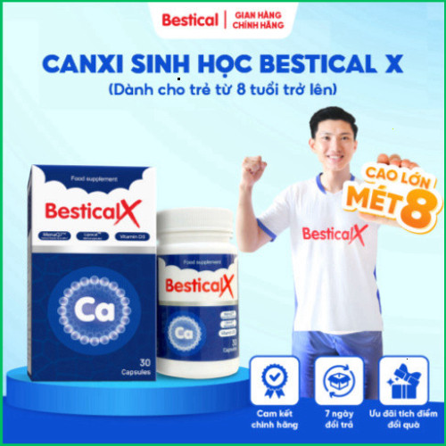 Chính Hãng - Canxi Bestical X Canxi sinh học dạng viên trẻ đang trong giai đoạn phát triển chiều cao