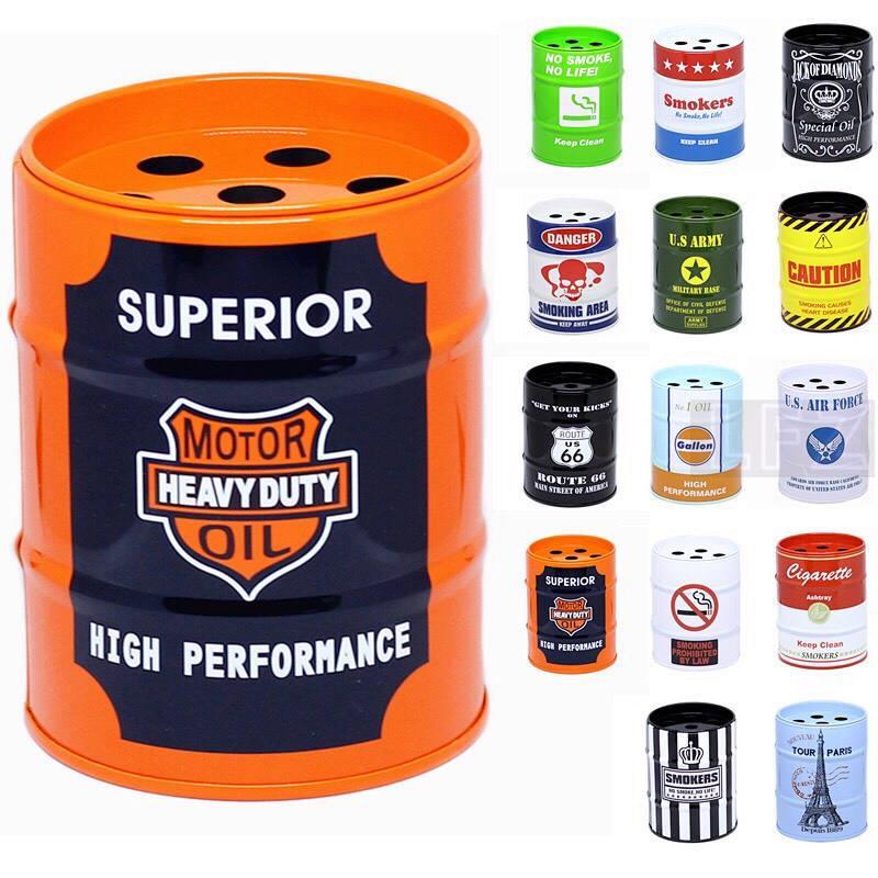 Best seller Creative Japanese Fashion Oil Barrel Ashtray Personalized Mini Ashtray Stainless Steel G