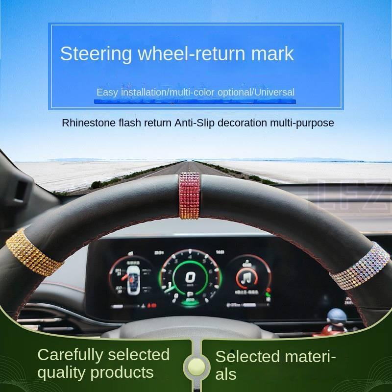 Car Steering Wheel Rhinestone Colorful Back Decoration Massage Belt Car Anti-Skid Winding Back Belt 