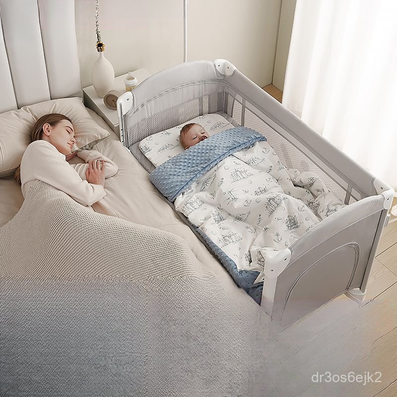 VALDERA Giường cũi đa năng cho trẻ sơ sinh Vadra, có thể ghép nối, kích thước lớn, có thể gấp gọn, d