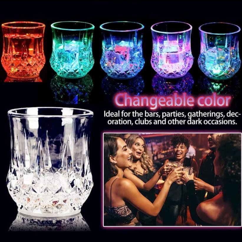 Ly LED Đổi Màu Cảm Ứng Nước | Cốc Phát Sáng Acrylic Cao Cấp | Ly Uống Nước LED Party Bar Club | Ly T