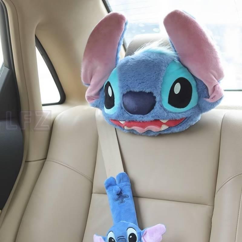 Cute Cartoon Stitch Car Seat Headrest Neck Pillow Waist Cushion Car Interior Design Supplies Four Se