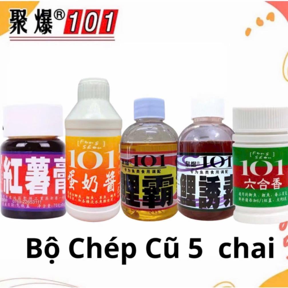 [MỚI]Bộ chép cũ 5 chai 101:lục hợp hương, mật khoai, bá chủ chép, dẫn dụ chép, trứng sữa dạng nước c