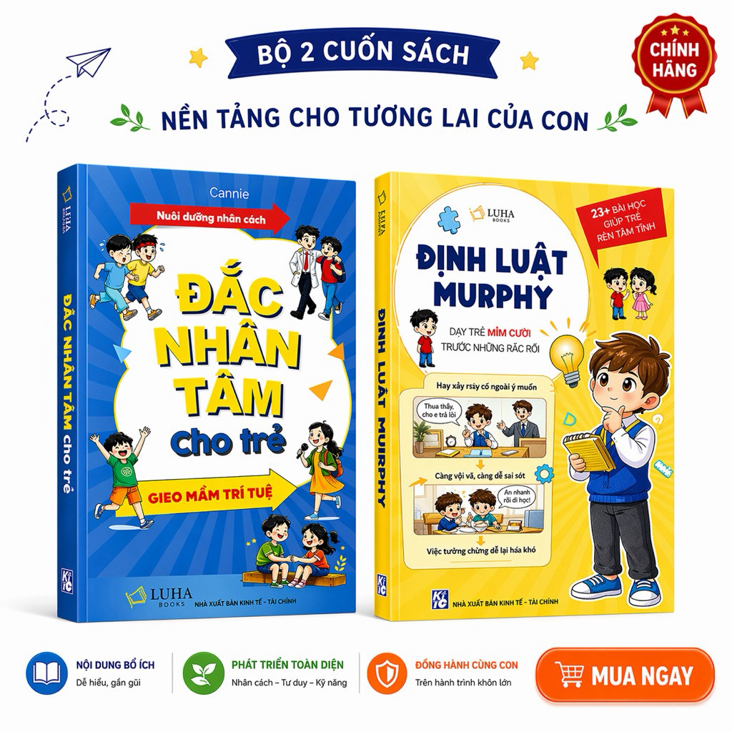 Sách - Đắc nhân tâm cho trẻ + Định luật Murphy