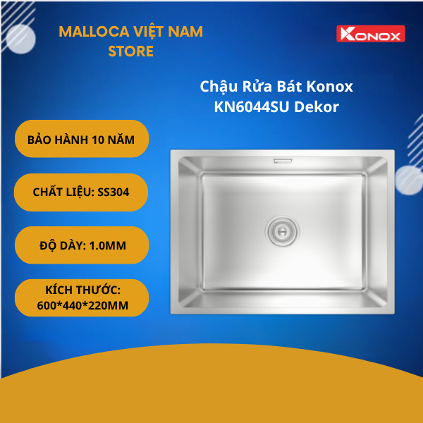 Chậu Rửa Bát Konox KN6044SU Dekor – Sơn Phủ Chống Thấm Ngược Chất Lượng Cao – Hạn Chế Ngưng Tụ Nước