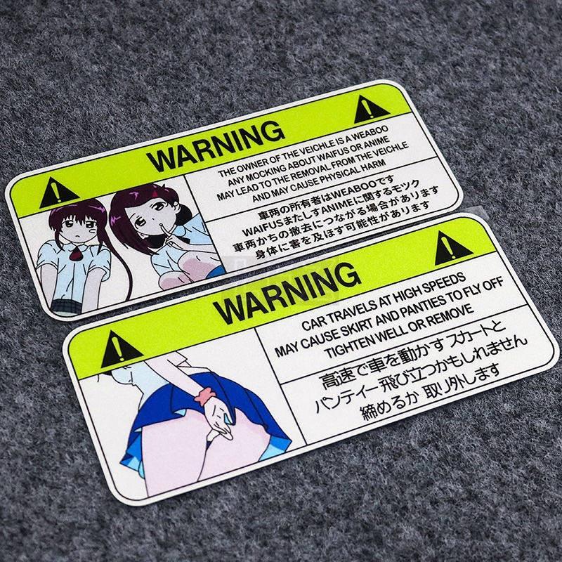 Secondary Warning JDM Car Reflective Car Stickers Modified Electric Car Motorcycle Windshield Scratc