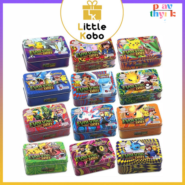 Bài Pokemon Hộp Sắt 42 Thẻ Tặng Thẻ Vip Pokemon Hộp Thiếc Đồ Chơi Trẻ Em Sưu Tầm Giải Trí Boardgame
