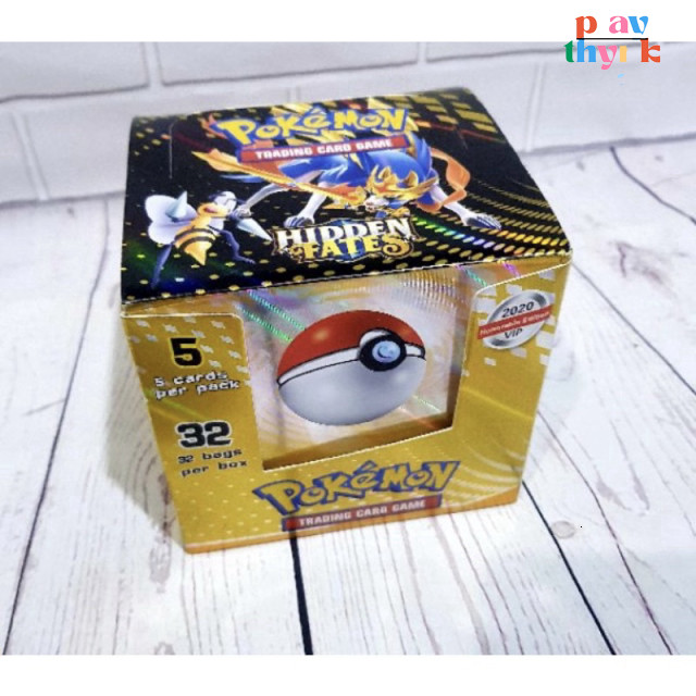 Hộp 32 túi thẻ bài Pokemon Vip (160 lá bóng)