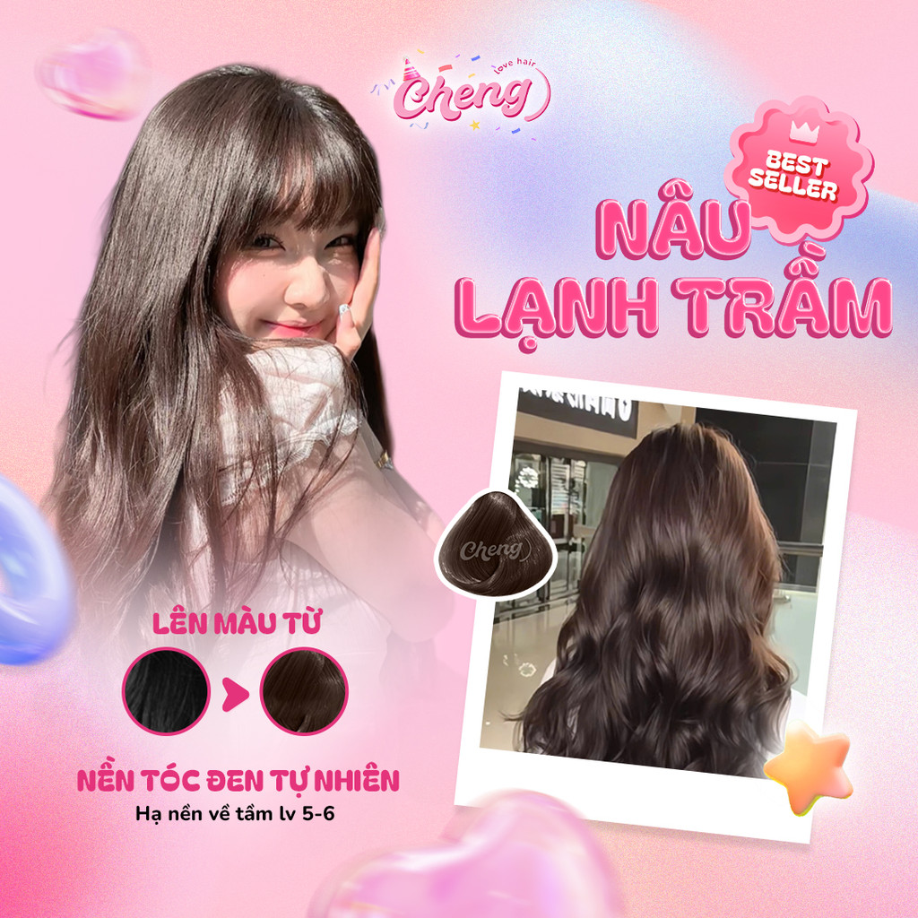 Thuốc Nhuộm Tóc Màu NÂU LẠNH TRẦM Không Tẩy | Chenglovehair, Chenglovehairs