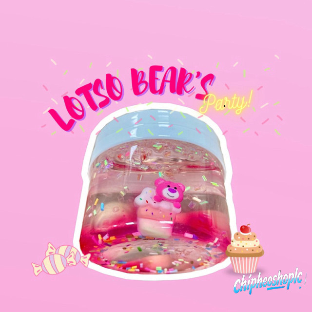 LOTSO BEAR'S PARTY (Clear Slime) slime trong suốt gấu lotso giá rẻ, slime có charm, đồ chơi chất nhờ
