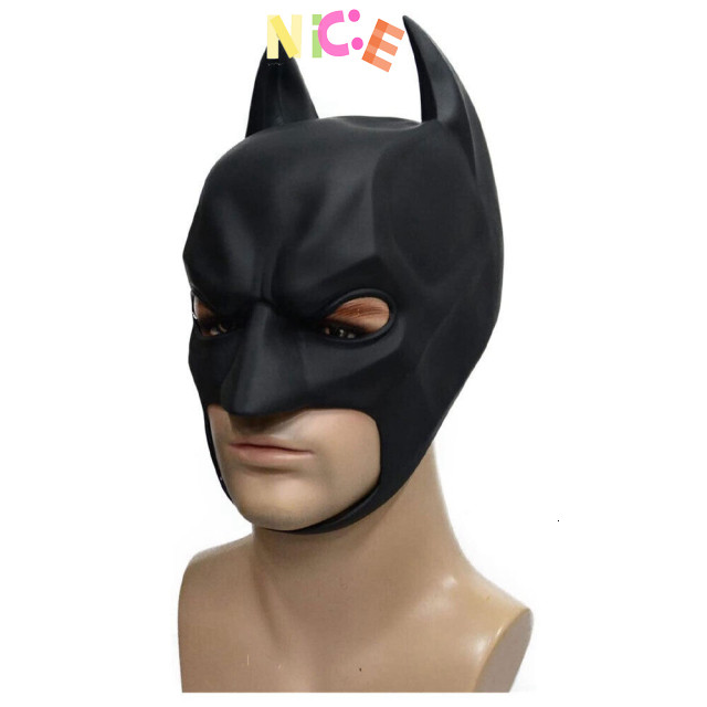 Batman Full Mask With Cowl The Dark Knight Rises Latex Helmet Adult Cosplay Prop