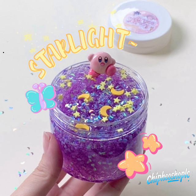 STARLIGHT (Bingsu Slime), slime hạt bingsu siêu giòn có charm và cốm, đồ chơi chất nhờn ma quái an t