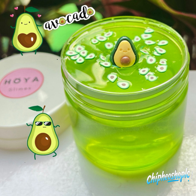 Slime Trái Bơ "Avocado"/ Đồ Chơi Slime Bơ Màu Xanh Bơ Kèm Charm và Cốm/ Slime Trong Dẻo Đẹp Cao Cấp/