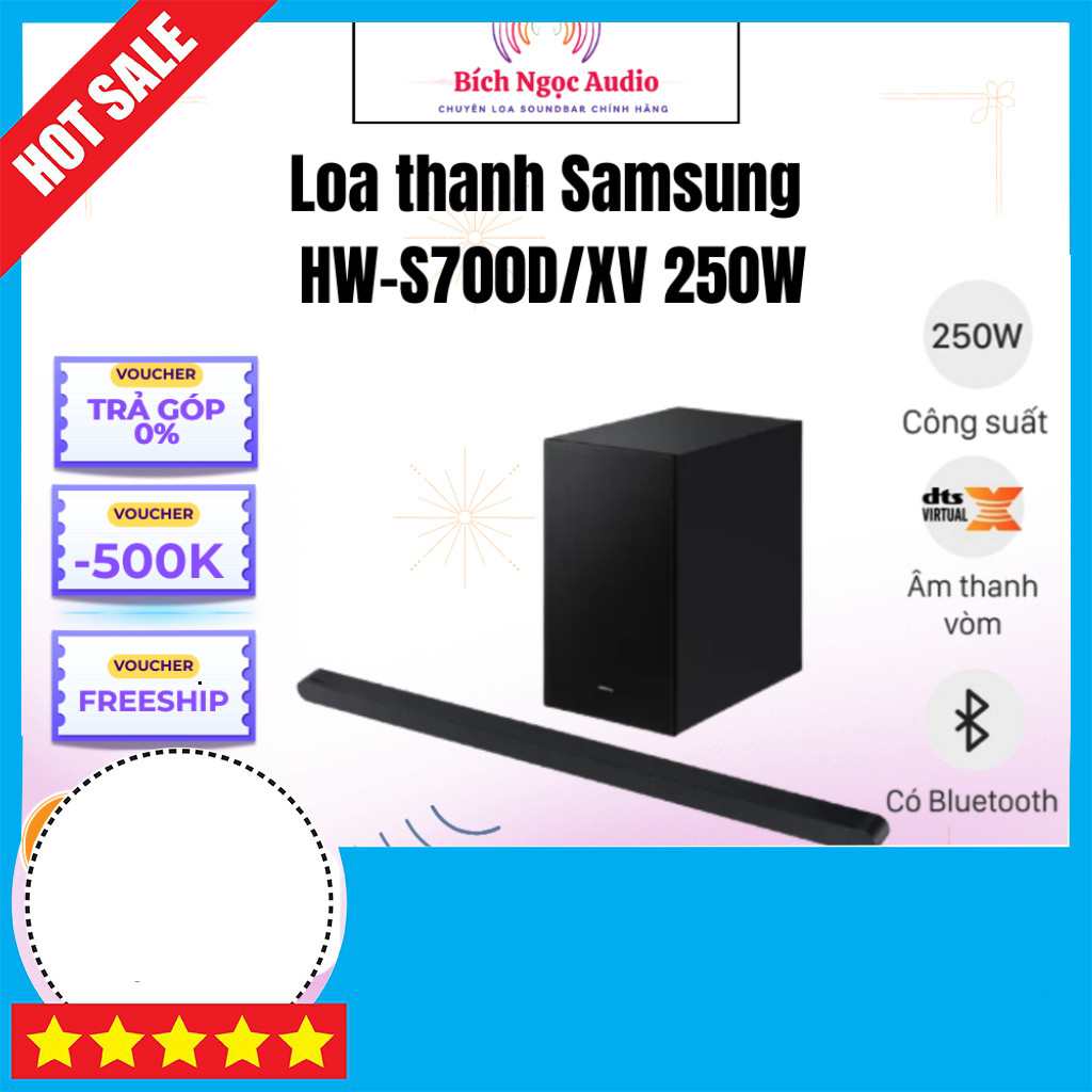 Sale Loa Thanh Samsung HW-S700D/XV 250W mới 2024-bảo hành chính hãng .