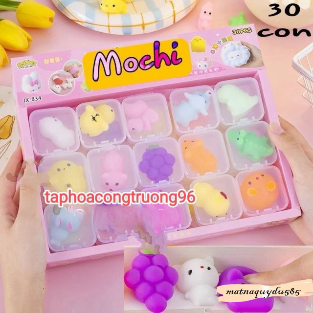 Hộp 30 Con Thú mochi xả stress - Đồ chơi thú mochi squishy