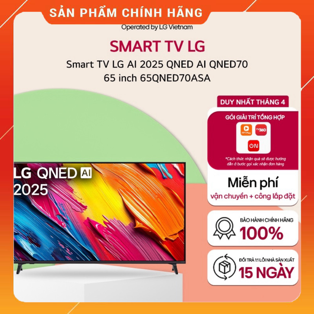 Sale [ Chỉ giao miền Nam/Bắc ]65QNED70ASA - TV thông minh AI 2025 QNED AI QNED70 65 inch .