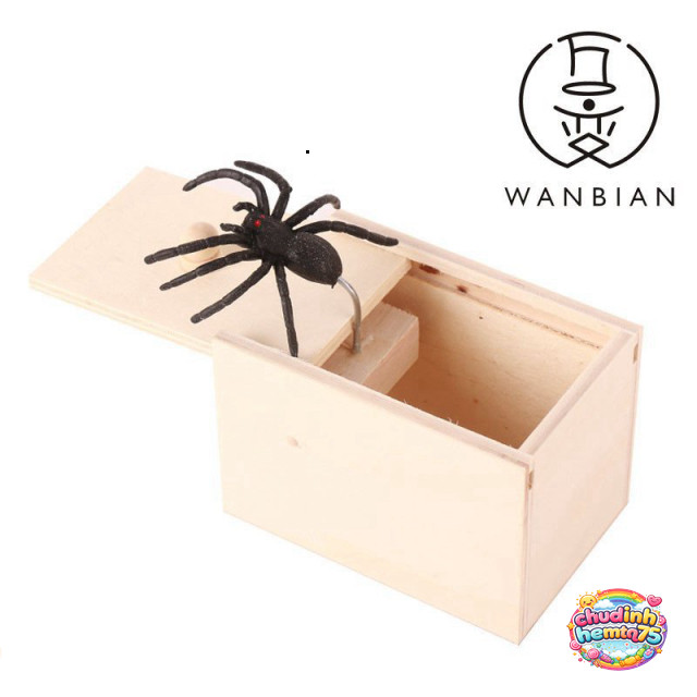Tricky Spider Box Hộp Gỗ Đáng Sợ Tricky Giả Bug Box Hộp Nhện Kinh Dị Đáng Sợ Hộp Gỗ Nhỏ