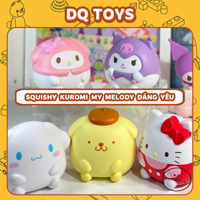 Đồ chơi Mochi Squishy bóp xả stress Kuromi Cinnamoroll My melody Ếch Xanh Bọt Biển siêu mềm cute vô 