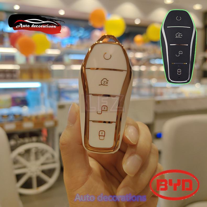 BYD Móc khóa ô tô viền vàng thích hợp cho BYD sealion BYD Dolphin / BYD Atto 3 / BYD SEAL / BYD M6 /