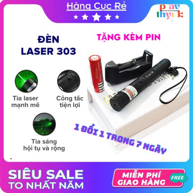 [LOẠI XỊN] Đèn Laser Siêu Mạnh-Đèn Laser 303 Tia Sáng Xanh