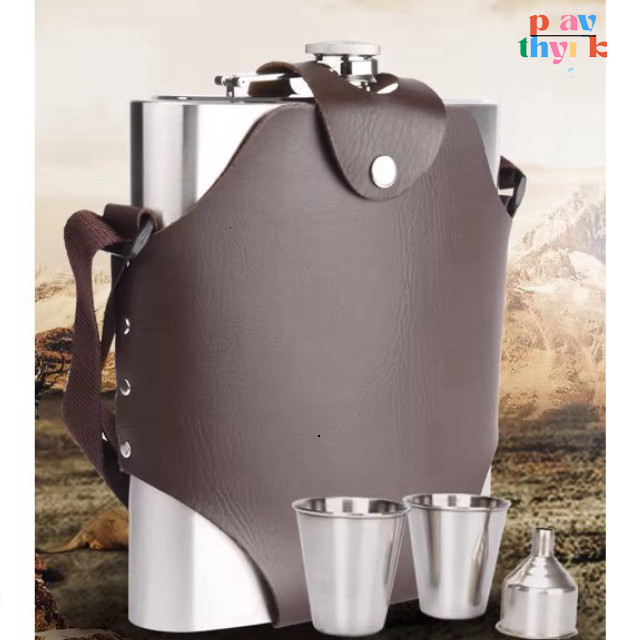 Bình Đựng Rượu Inox 304 loại Dày Dặn, Cao cấp Loại 1, Bình inox đựng rươu Hip Flask 2 lít