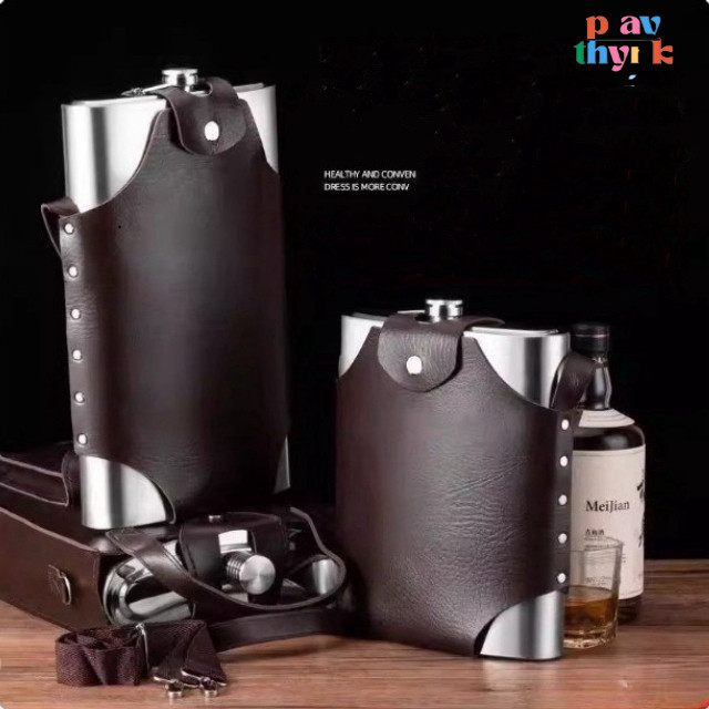 Bình Đựng Rượu Inox 304 loại Dày Dặn, Cao cấp Loại 1, Bình inox đựng rươu Hip Flask 2 lít