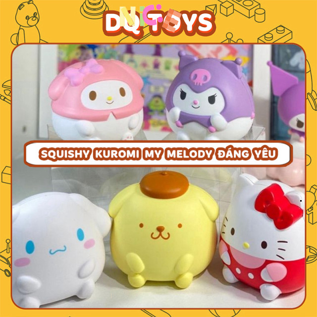 Đồ chơi Mochi Squishy bóp xả stress Kuromi Cinnamoroll My melody Ếch Xanh Bọt Biển siêu mềm cute vô 