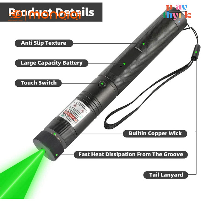 Đèn laser siêu mạnh, Đèn pin laser 303 pin sạc, Đèn laze chiếu sao, Bút laser