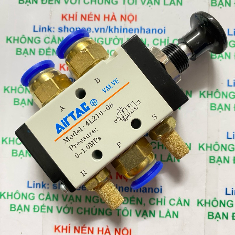 Van kéo van rút van 4R210-08 4L210-08 ren 13mm van tay kéo nhả đảo chiều khí nén 9