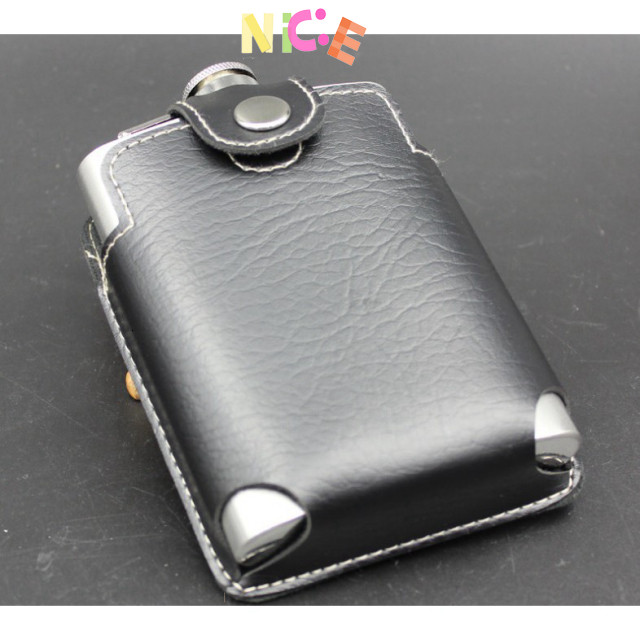 Bình Đựng Rượu Inox 250ml Hip Flask Cao Cấp Đóng Được Bao Da