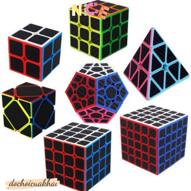 Rubic Viền Đen 7 Loại Tam Giác Carbon Skewb 2x2 3x3 4x4 5x5