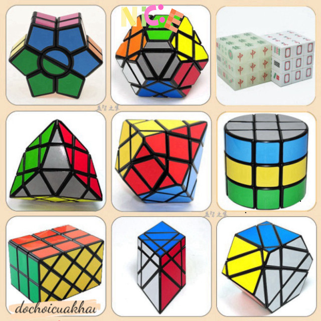 Bộ Tam Giác Rubik Carbon Meilong Cao Cấp 3x3 4x4 5x5 Skewb Tam Giác 12 Mặt Square-1 SQ-1