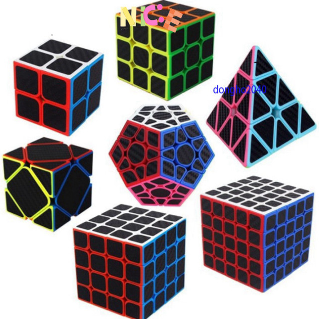 Rubic Viền Đen 7 Loại Tam Giác Carbon Skewb 2x2 3x3 4x4 5x5
