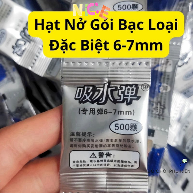 Thú Bạc Đồ Chơi Bạc Gói 500 Viên Hạt Nở 6-8mm Siêu Hời Đồ Trang Trí Thú Bạc Góc Nghiêng Hạt Nở 500Vi