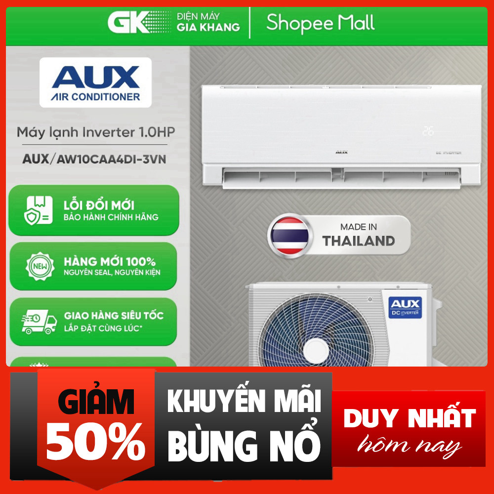 Máy Lạnh Inverter 1HP - Đổi Mới 365 Ngày - Fungsi Chính xác - Tích Hợp AUX -