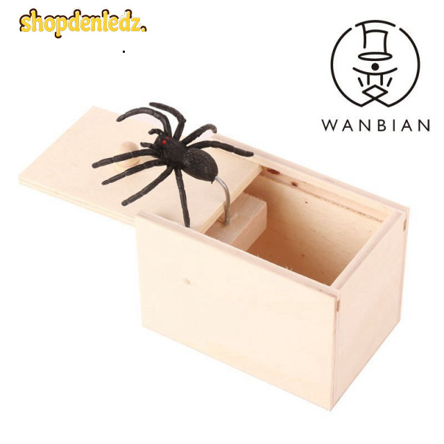 Hộp Gỗ Nhỏ Đáng Sợ Kinh Dị Hộp Nhện Gỗ Tricky Spider Box Giả Bug Box