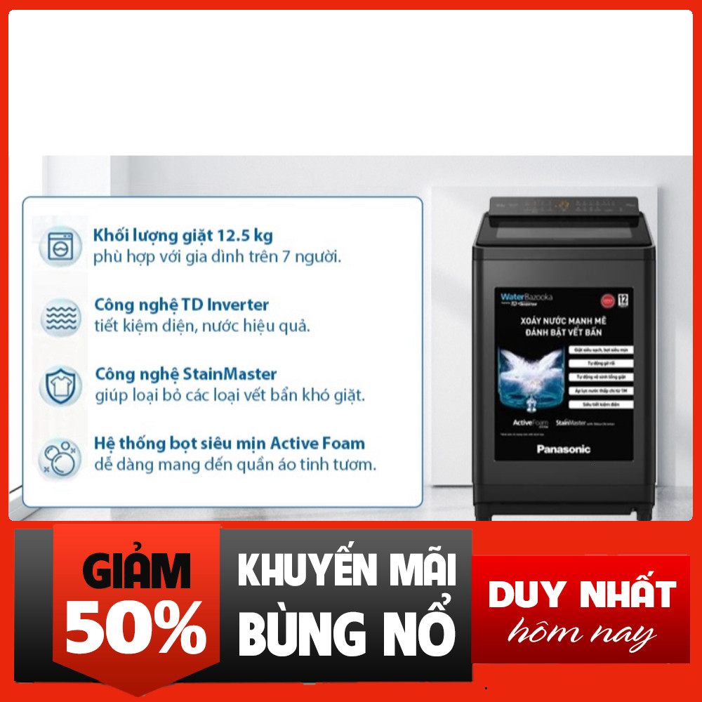 Đặt hàng nhắn shop Máy Giặt Panasonic 12.5kg Inverter NA-FD125X3BV 2024 Điện Máy Chuyên Nghiệp Miễn 