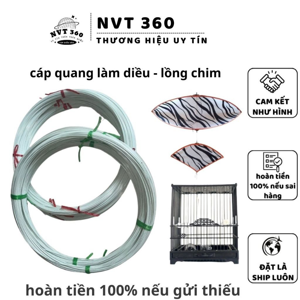 Cáp quang 1,2li 1,5li 1,7li 2,1li 2,3li 2,5li 2,7li 3,0li 3,5li 4,0li làm diều sáo, diều đại trà, diều cánh cốc