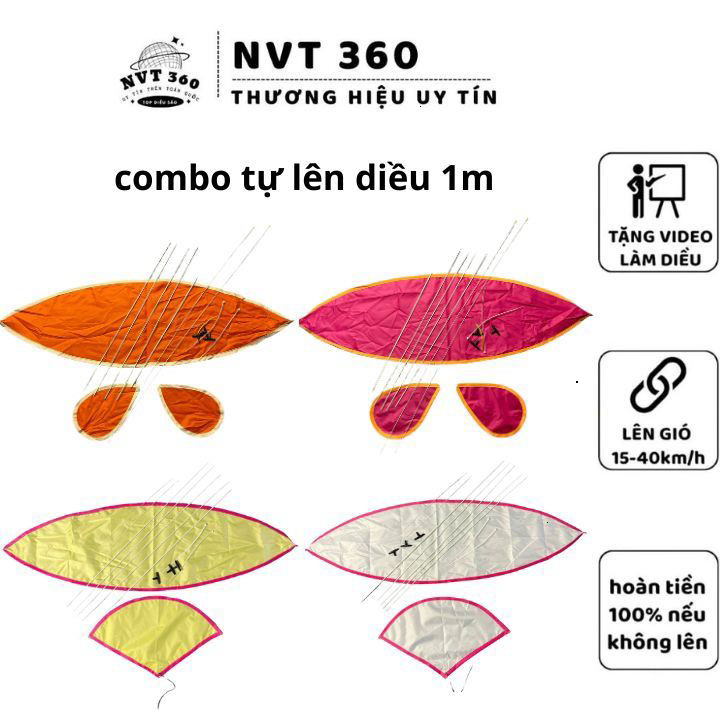 combo khung chưa vào pass + áo tự lên diều lắp ghép song vân , đuôi cá , đại trà 1m - nvt01