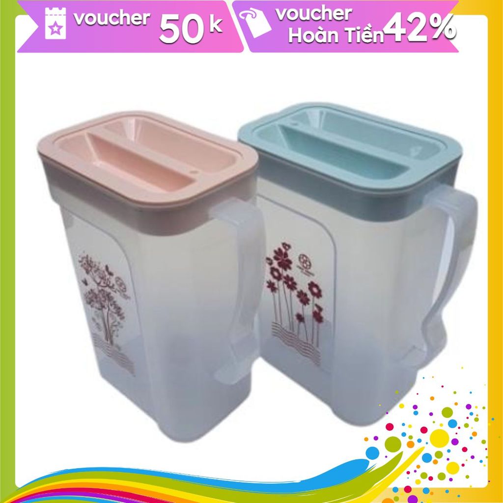 (được kiểm tra hàng) Ca Nhựa Vuông bình đựng nước 1.8 lít 6082 dậy dặn chắc chắn (giao hàng nhanh)