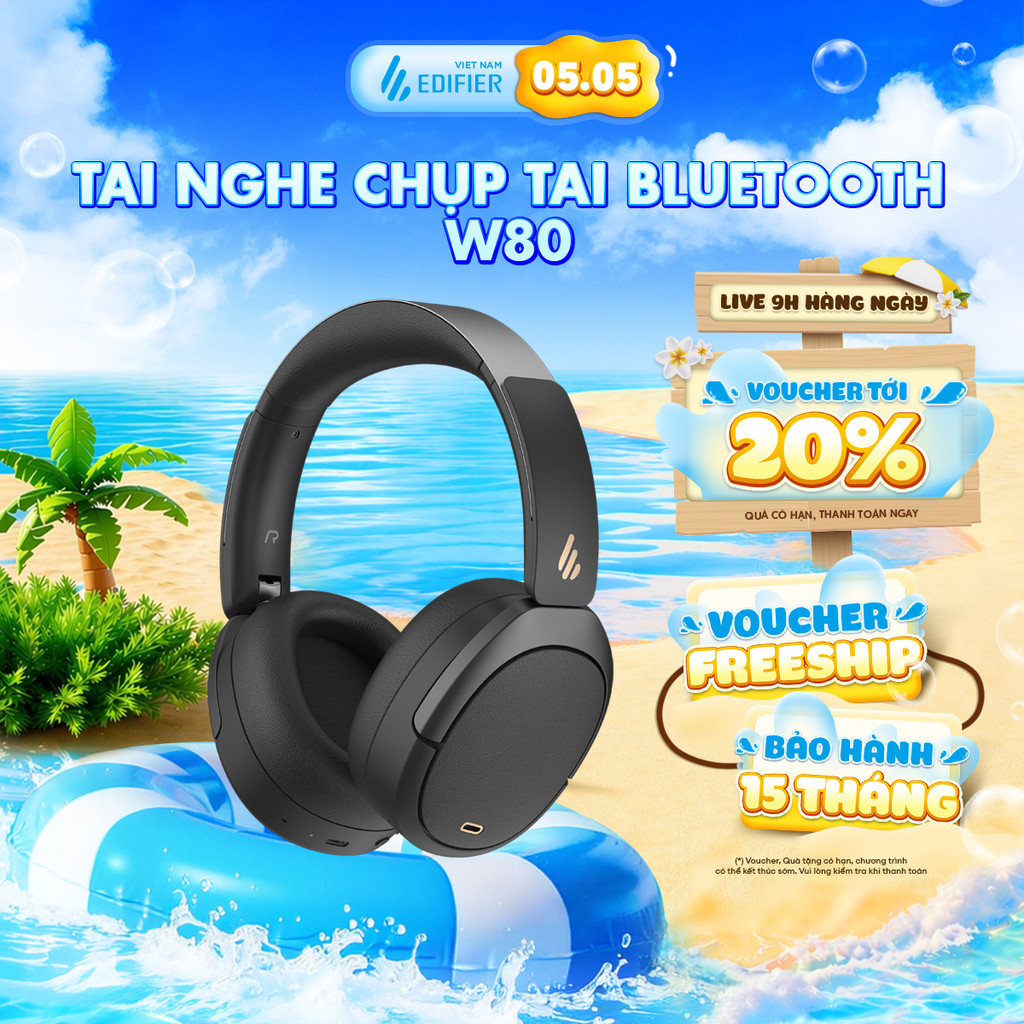 Tai Nghe Bluetooth Chụp Tai EDIFIER WH950NB/W80 | Chống Ồn Chủ Động | Thời Gian Sử Dụng Đến 55H | Bảo Hành 15 Tháng