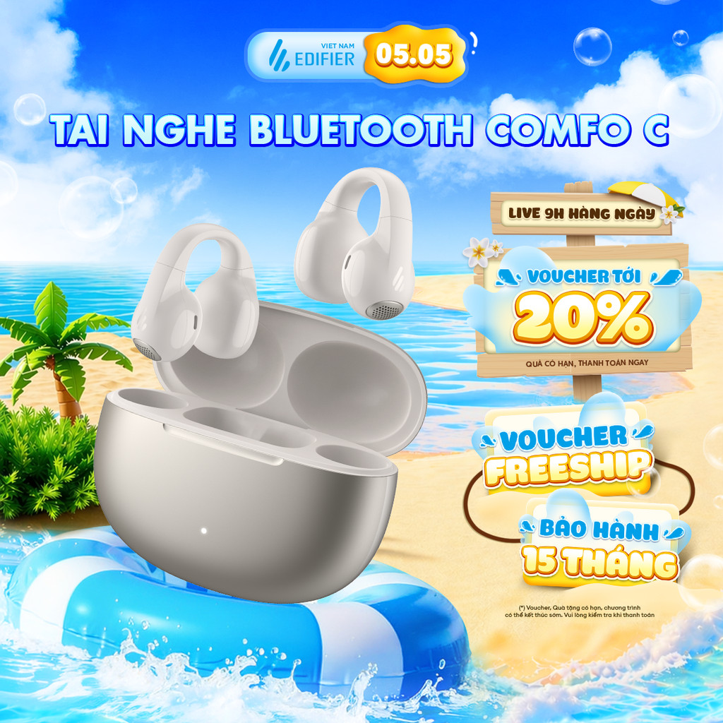 Tai Nghe Bluetooth EDIFIER COMFO C | Thiết Kế Kẹp Vành Tai | Thời Gian Sử Dụng Tới 30H | Bảo Hành 15 Tháng