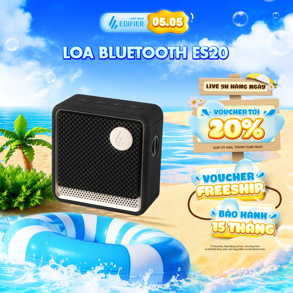 Loa Bluetooth Mini EDIFIER ES20 | Công Suất 6W | Thời lượng đến 12h | Kháng nước IP67 | Bảo Hành 15 Tháng