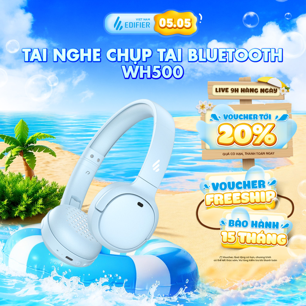 Tai Nghe Bluetooth EDIFIER WH500 | Thời Gian Sử Dụng Tới 40H | Khử Ồn Đàm Thoại |Thiết kế Gấp Gọn | Bảo Hành 15 Tháng