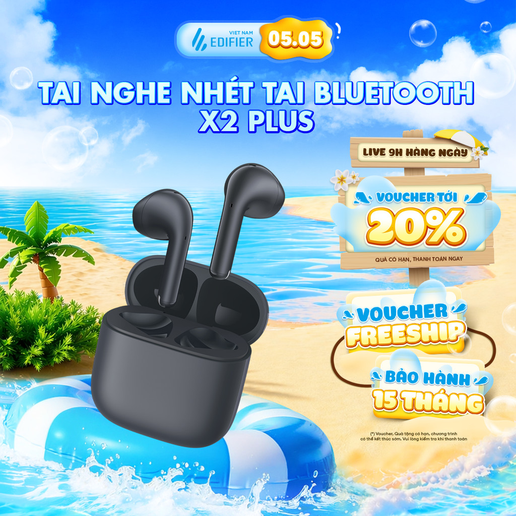 Tai Nghe Bluetooth Nhét Tai EDIFIER X2 PLUS | Thời Gian Sử Dụng Đến 35H | Bluetooth 6.0 | Bảo Hành 15 Tháng