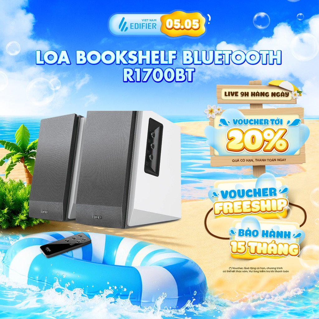 Loa Bluetooth Để Bàn EDIFIER 2.0 R1700BT | Công Suất 66W | Bluetooth 5.1 | Vỏ Gỗ Chống Dội Âm | Bảo Hành 15 Tháng