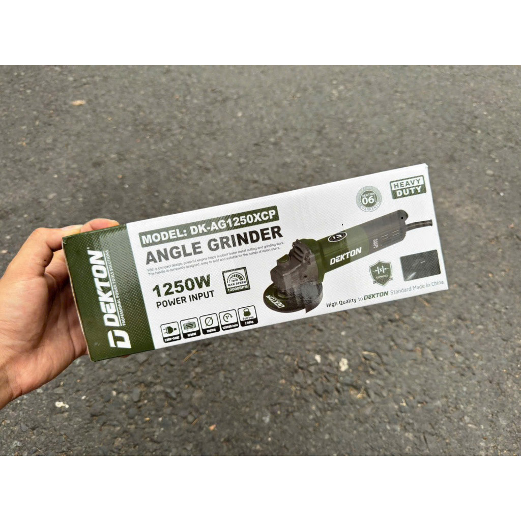 Máy Mài Tay Ngắn Công Tắc Đuôi 1250W Olive - DK-AG1250XCP