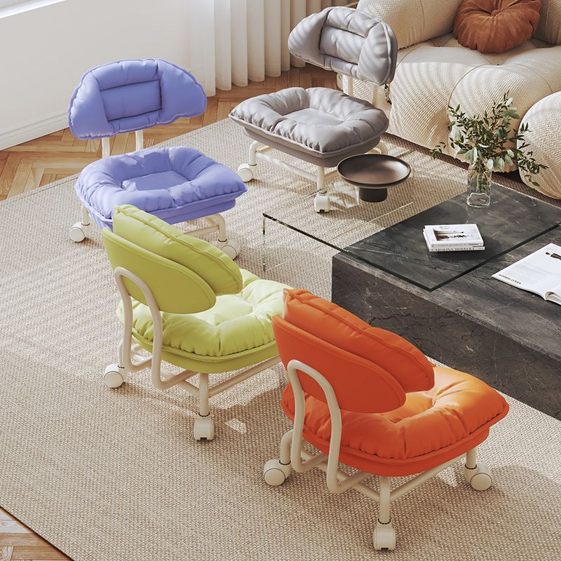 Swivel Cloud Stool with Wheels, Low Stool with Backrest, Rotating Shoe Changing Chair, Home Use Smal