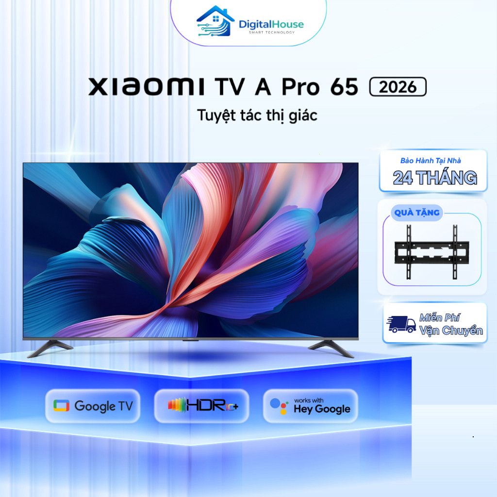 Smart Tivi Xiaomi A Pro 65 Inch Google TV 4K QLED 2026, Có Tiếng Việt - Bảo Hành 24 Tháng Chính Hãng